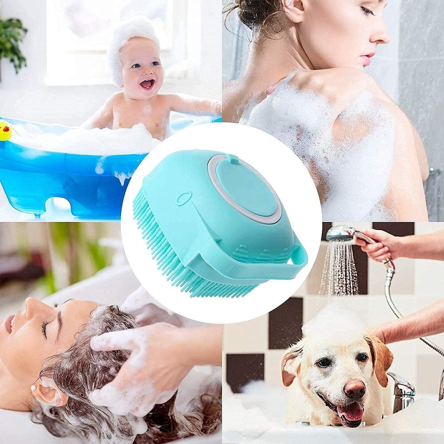 Hook & Clean: Soft Silicone Baby Bath Brush