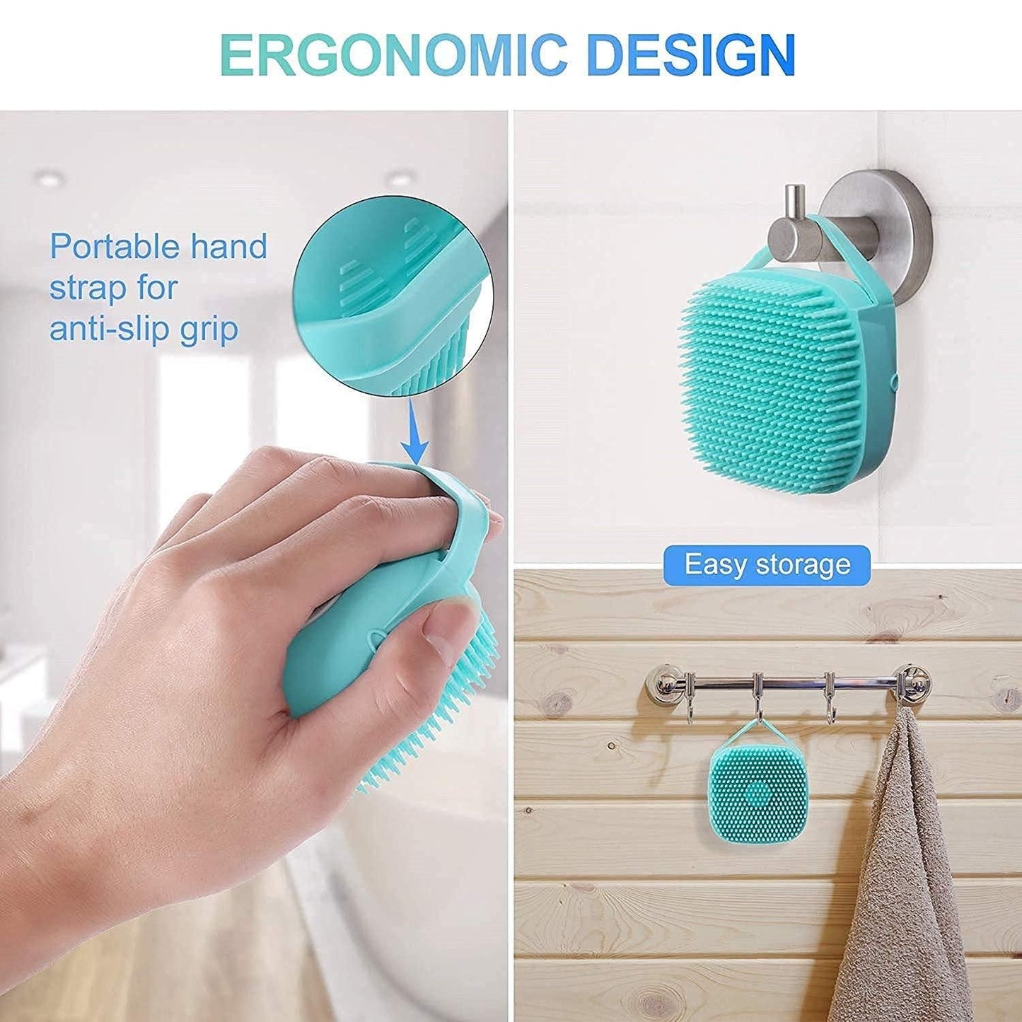 Hook & Clean: Soft Silicone Baby Bath Brush